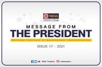 Image may contain: text that says "NIDA WISDOM for Change MESSAGE FROM THE PRESIDENT National Institute of Development Administration ISSUE 17 2021 NIDA Thailand nidawisdom"